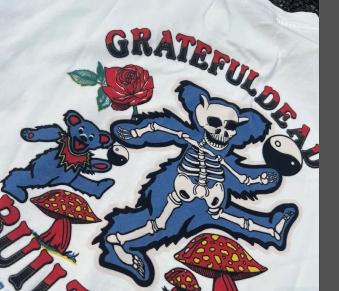 Grateful DEAD 1990 SUMMER TOUR LOT T-SHIRT Retro American Band Concert Accessories 90s Printed Short sleeved T-shirt