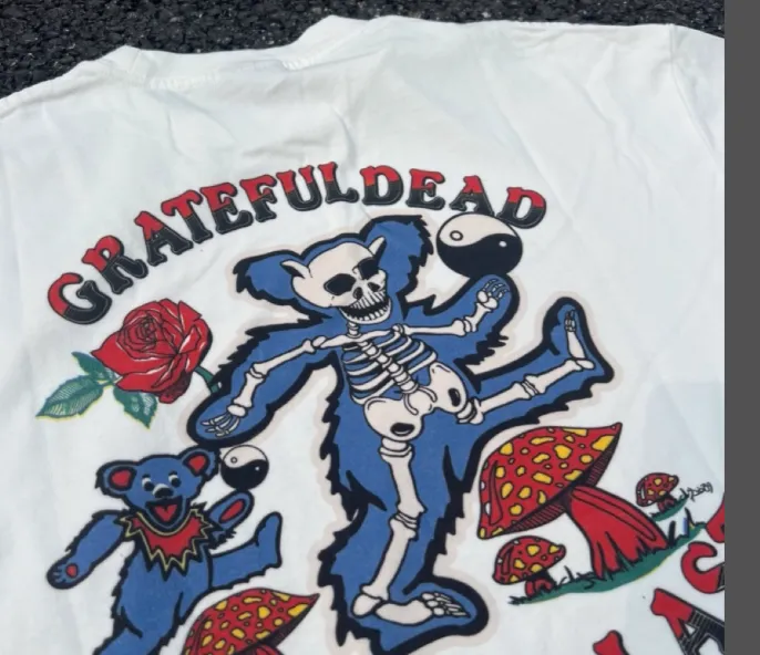 Grateful DEAD 1990 SUMMER TOUR LOT T-SHIRT Retro American Band Concert Accessories 90s Printed Short sleeved T-shirt