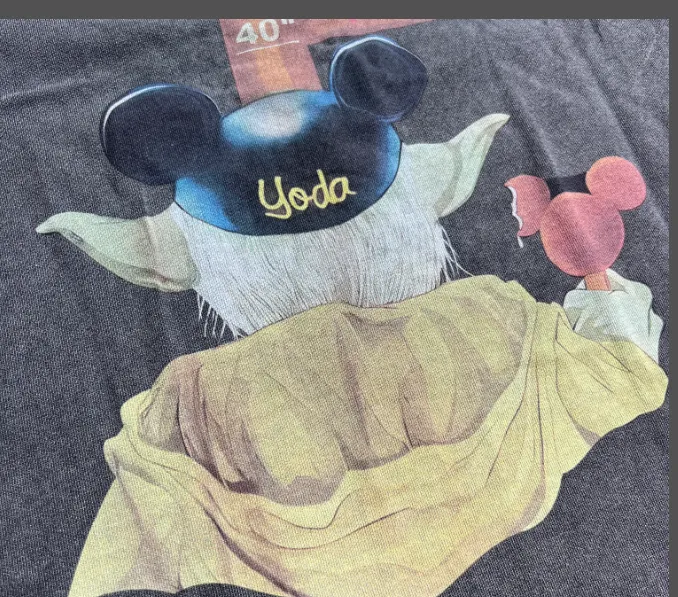 ROSE Park Choi young same style STAR WARS YODA DISNEY MOVIE VINTAGE T-SHIRT Star Wars Mickey co branded American distressed washed printed short sleeved t-shirt