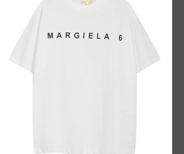 Maison Margiela MM6 Margiela Letter Printed Short sleeved T-shirt Black and White Size 46 Size 48 Size 50 Size 52