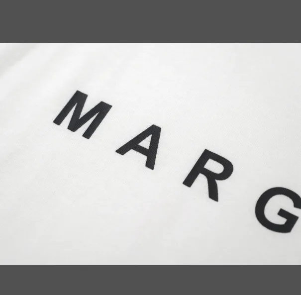 Maison Margiela MM6 Margiela Letter Printed Short sleeved T-shirt Black and White Size 46 Size 48 Size 50 Size 52