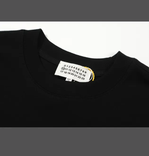 Maison Margiela MM6 Margiela Letter Printed Short sleeved T-shirt Black and White Size 46 Size 48 Size 50 Size 52