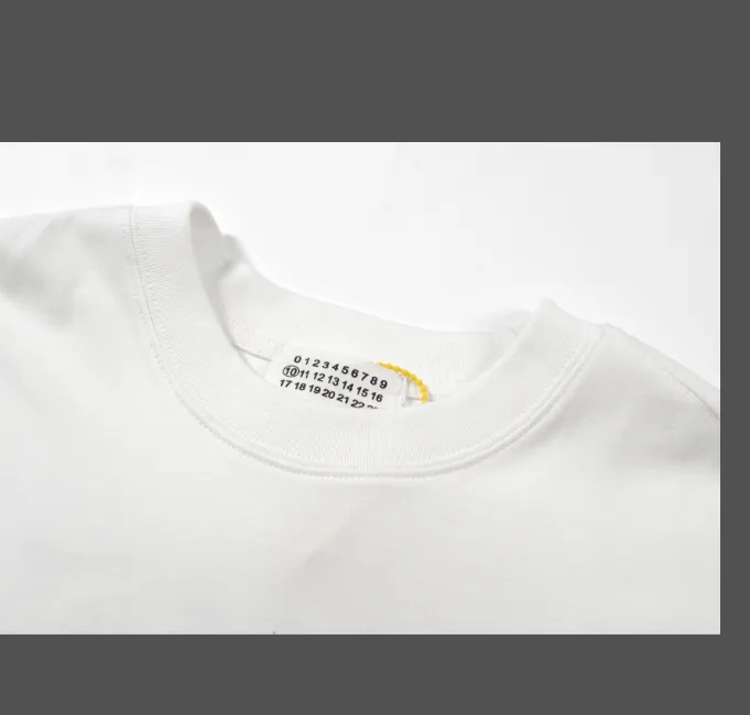 Maison Margiela MM6 digital letter logo printed short sleeved T-shirt in black and white, size 46, size 48, size 50, size 52