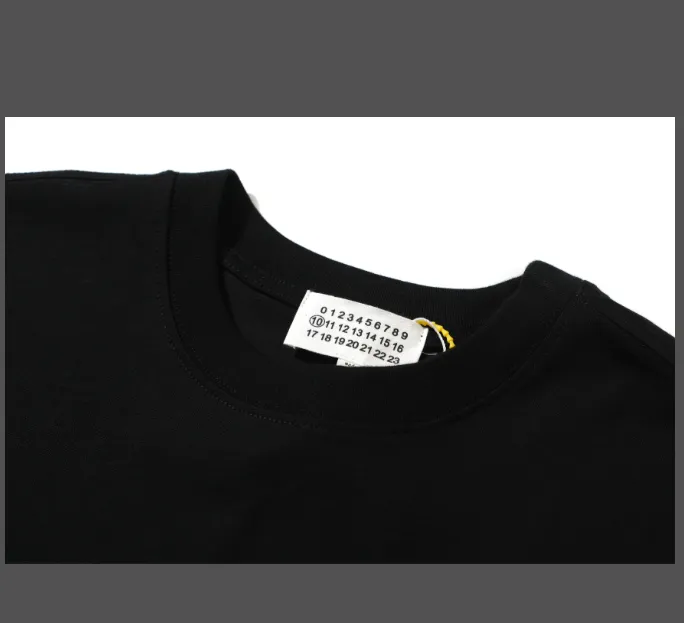 Maison Margiela MM6 digital letter logo printed short sleeved T-shirt in black and white, size 46, size 48, size 50, size 52