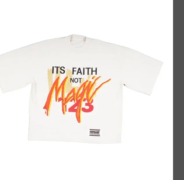 RRR 123 ITS FAITH NOT MAGIC TEE Washed and Used GYM Printed Short Sleeve T-shirt Purple Blue Apricot 1 Size 2 Size 3