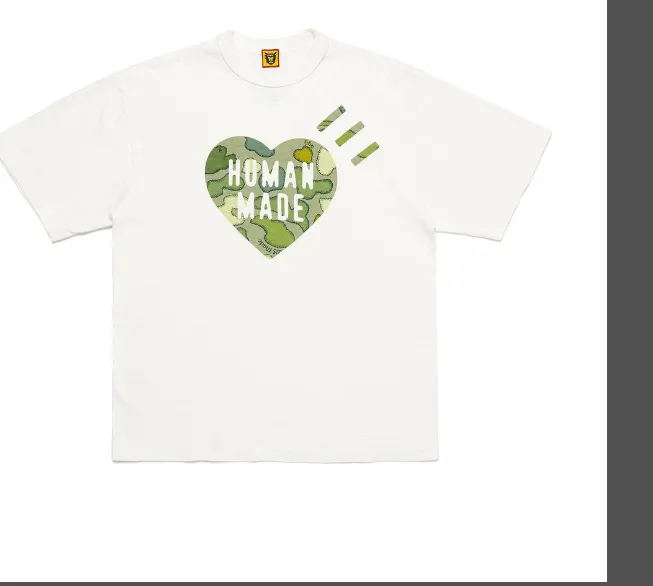 HUMAN MADE X KAWS X NIGO MADE GRAPH T-SHIRT Limited Edition Love Camouflage Ape LOGO Printed Bamboo Cotton Seamless Cylinder Short Sleeve T-shirt