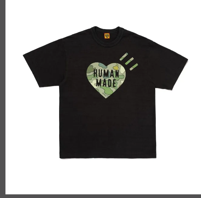 HUMAN MADE X KAWS X NIGO MADE GRAPH T-SHIRT Limited Edition Love Camouflage Ape LOGO Printed Bamboo Cotton Seamless Cylinder Short Sleeve T-shirt