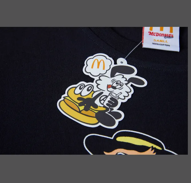 VERDY x McDonald's IP Limited Edition Burger Thief Cartoon Printed Short Sleeve T-shirt