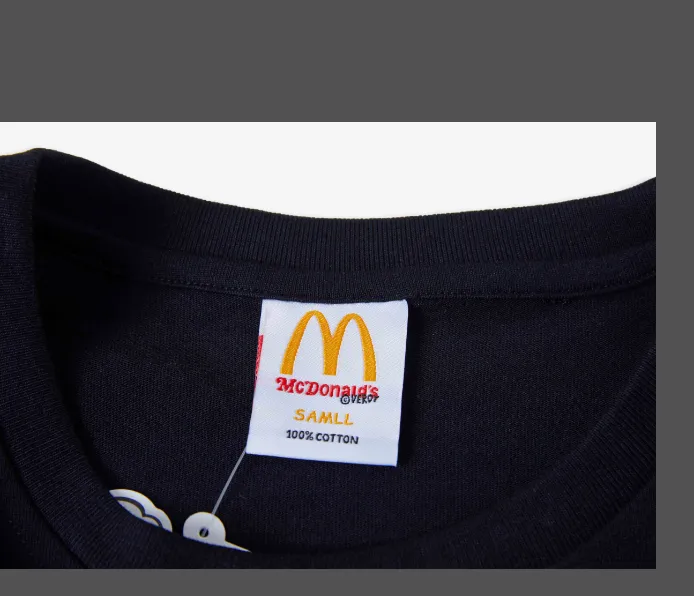 VERDY x McDonald's IP Limited Edition Burger Thief Cartoon Printed Short Sleeve T-shirt