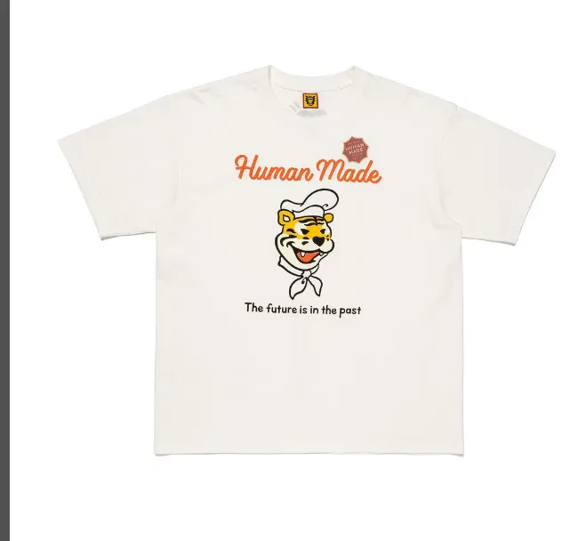 HUMAN MADE 24SS GRAPH T-SHIRT Classic Tiger Retro Seal English Printed Bamboo Cotton Cylinder Short Sleeve T-shirt