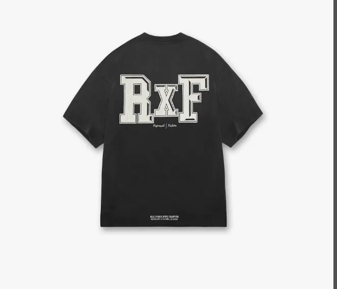 REPRESENT X FEATURE HEAD 2 HEAD T-SHIRT American Football Super Bowl Co branded Limited Edition Helmet Ice and Fire Letter Printed Outdated Embroidered Short Sleeve T-shirt