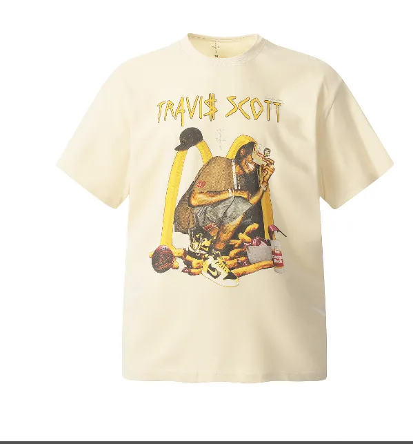 Travis Scott collaboration McDonald's portrait short sleeved T-shirt