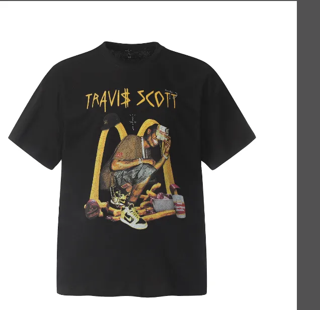 Travis Scott collaboration McDonald's portrait short sleeved T-shirt