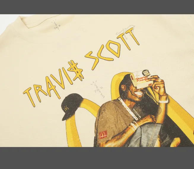 Travis Scott collaboration McDonald's portrait short sleeved T-shirt