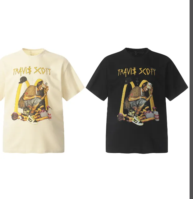 Travis Scott collaboration McDonald's portrait short sleeved T-shirt