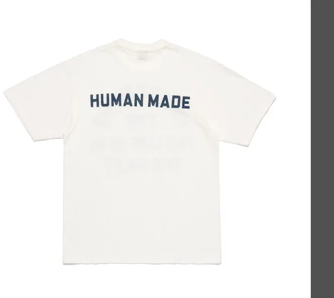 HUMAN MADE 24SS GRAPH T-SHIRT # 10 Spring Summer Customized Edition American Campus Style Retro Letter Printed Bamboo Cotton Cylinder Short Sleeve T-shirt Black White S M L XL