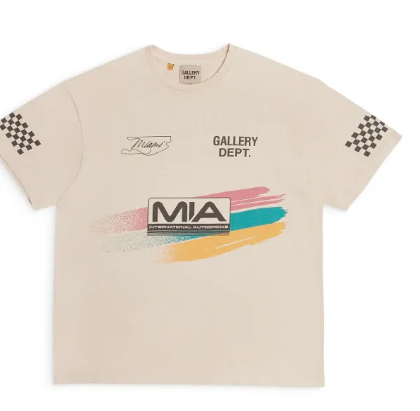 GALLERY DEPT. X MIAMI INTERNATIONAL AUTODRONE "MIAMI GRAND PRIX" MIA MERCH TEE Retro American Miami English Printed Short sleeved T-shirt