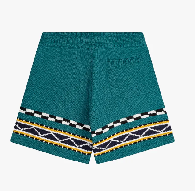 RHUDE Totem Jacquard Wool Drawstring Shorts Lake Green S-XL