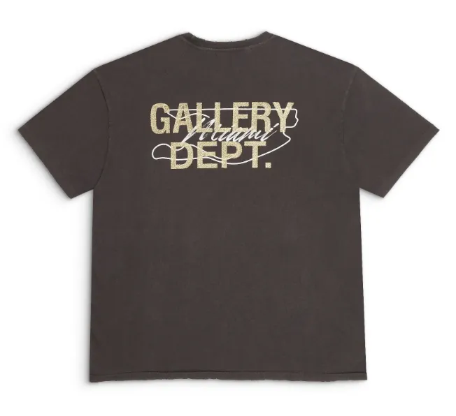 GALLERY DEPT. AUCTION TEE American retro distressed Miami South Coast racing flamingo English washed printed short sleeved t-shirt