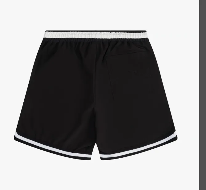 RHUDE Large Logo Printed Splicing Ribbon Drawstring Shorts Khaki Grey Black S-XL Size