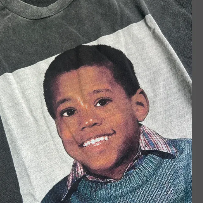 KANYE WEST YE CHILD VINTAGE PHOTO TEE American Retro Vintage Childhood Kanye Portrait English Printed Short sleeved T-shirt