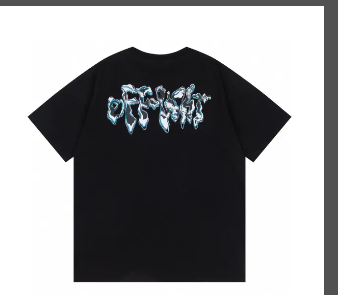 OFF-WHITE New 24ss Graffiti Mercury Letter Arrow Short Sleeve