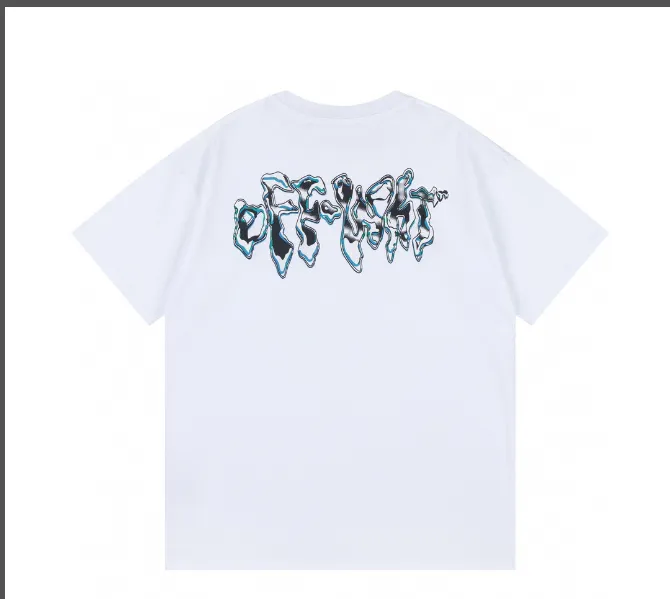 OFF-WHITE New 24ss Graffiti Mercury Letter Arrow Short Sleeve