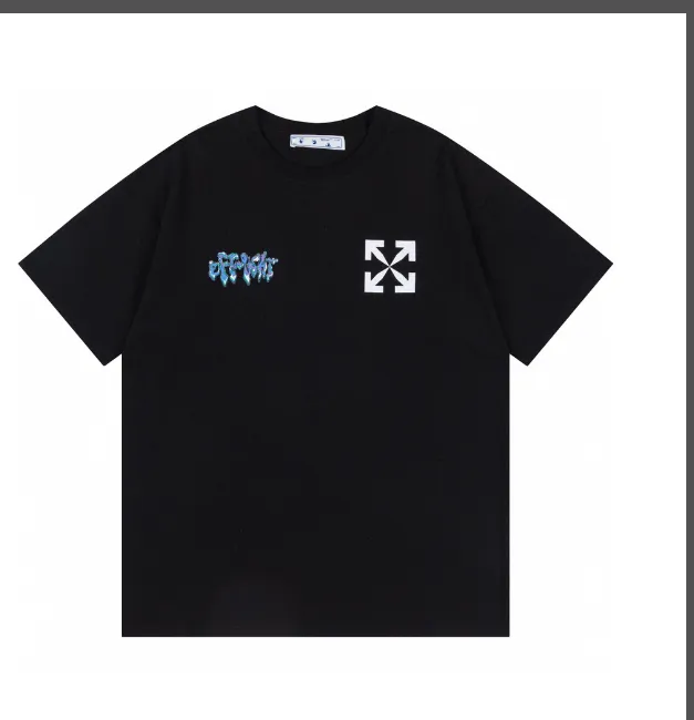 OFF-WHITE New 24ss Graffiti Mercury Letter Arrow Short Sleeve