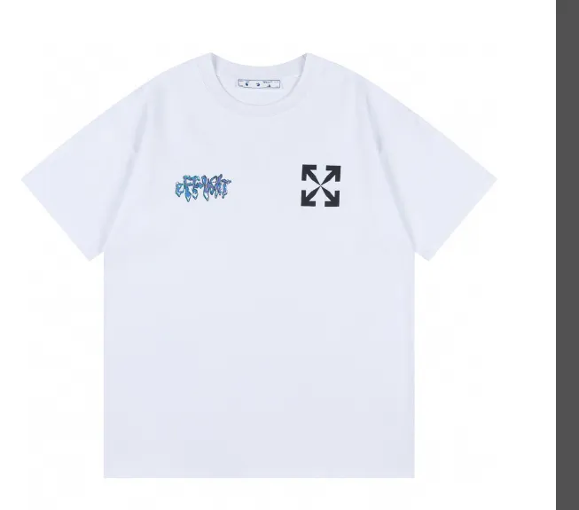 OFF-WHITE New 24ss Graffiti Mercury Letter Arrow Short Sleeve