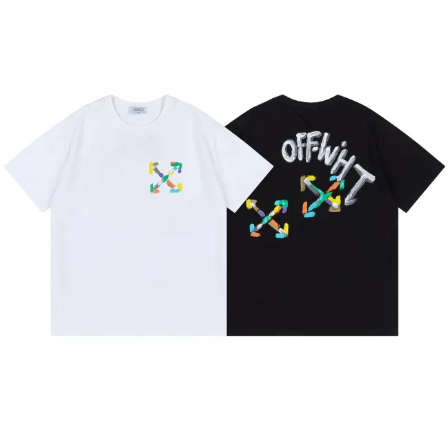 OFF-WHITE new 24ss hand-painted graffiti style loose fit short sleeved T-shirt