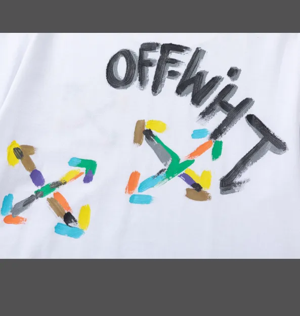 OFF-WHITE new 24ss hand-painted graffiti style loose fit short sleeved T-shirt