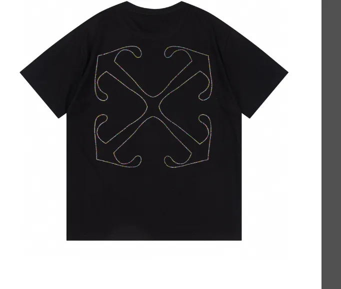 OFF-WHITE New 24ss Color Hot Diamond Arrow Gradient Short Sleeve T-shirt