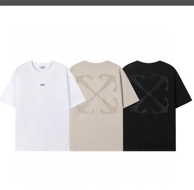 OFF-WHITE New 24ss Flat Embroidered Sickle Round Arrow Loose Short Sleeve T-shirt