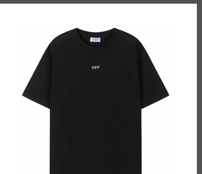 OFF-WHITE New 24ss Flat Embroidered Sickle Round Arrow Loose Short Sleeve T-shirt