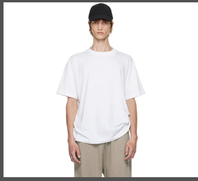 FEAR OF GOD ESSENTIALS Classic Small Logo Letter Short Sleeve T-shirt White Black Black S-XL