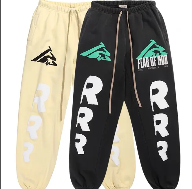 FEAR OF GOD x RRR 123 California Limited Edition Co branded Letter Printed Pants Black Apricot 1 Size 2 Size 3