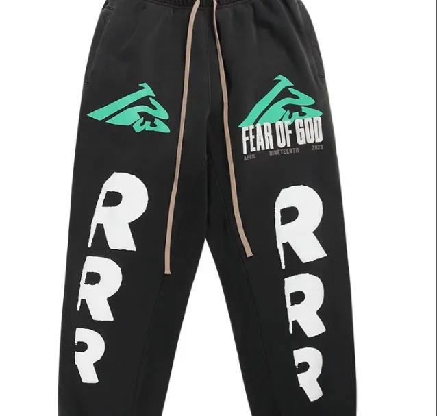 FEAR OF GOD x RRR 123 California Limited Edition Co branded Letter Printed Pants Black Apricot 1 Size 2 Size 3