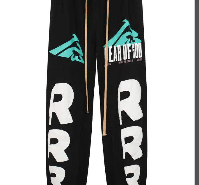 FEAR OF GOD x RRR 123 California Limited Edition Co branded Letter Printed Pants Black Apricot 1 Size 2 Size 3