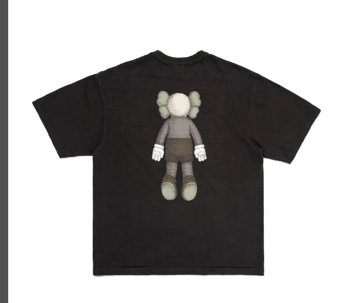 HUMAN MADE X KAWS MADE GRAPH T-SHIRT # 3 Co branded SS24 Cartoon Pattern Letter Printed Bamboo Cotton Cylinder Short sleeved T-shirt