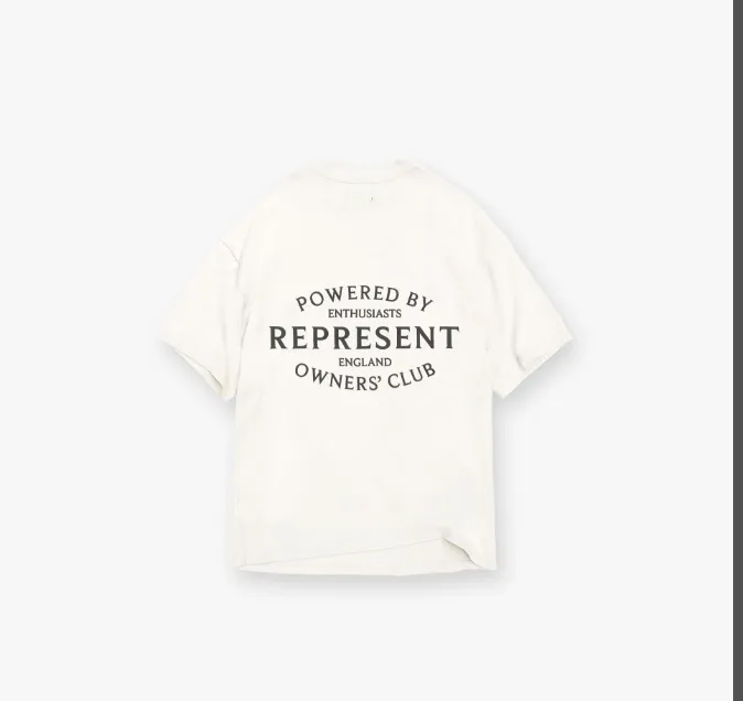 REPRESENT OWNERS CLUB STAMP T-SHIRT Minimalist and minimalist style outfit with American retro printed short sleeved t-shirt