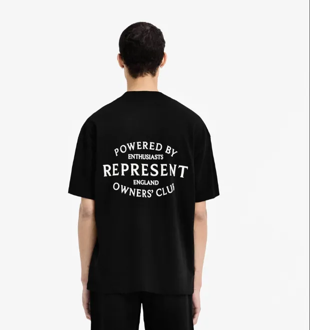 REPRESENT OWNERS CLUB STAMP T-SHIRT Minimalist and minimalist style outfit with American retro printed short sleeved t-shirt