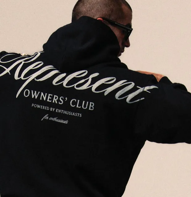 REPRESENT OWNERS CLUB SCRIPT HOODIE American Retro Club Classic Handwritten English LOGO Printed Hoop Hoodie Hoodie