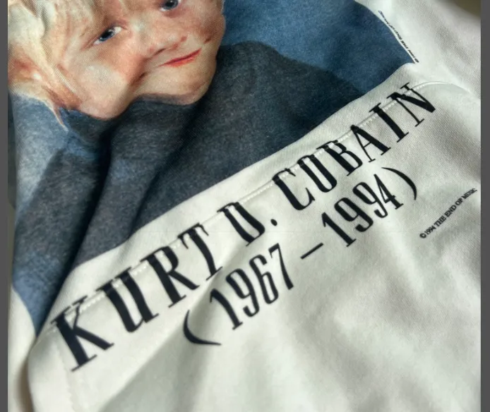 KURT COBIN Memorial CHILD VINTAGE PHOTO HOODIE American Retro Childhood Science Personal Portrait English Printed Woolen Hoop Hoodie Hoodie