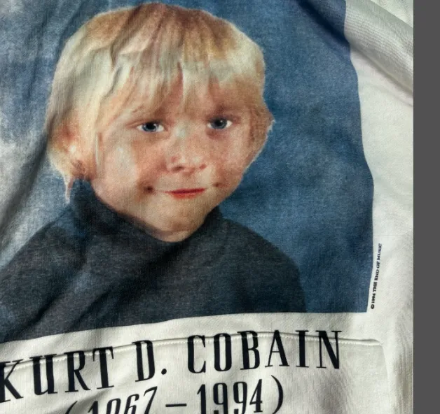 KURT COBIN Memorial CHILD VINTAGE PHOTO HOODIE American Retro Childhood Science Personal Portrait English Printed Woolen Hoop Hoodie Hoodie