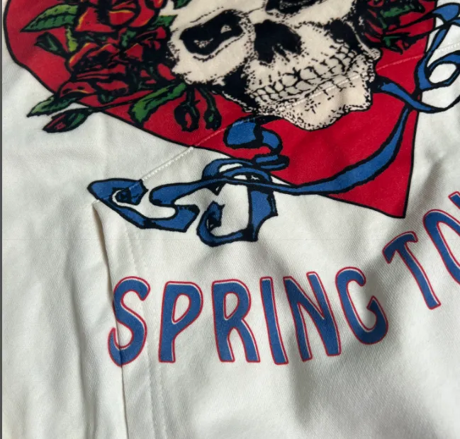 GRATEFUL DEAD 1990 SUMMER TOUR LOT HOODIE Retro American Band Concert Accessories 90s Printed Hoop Hoodie Hoodie