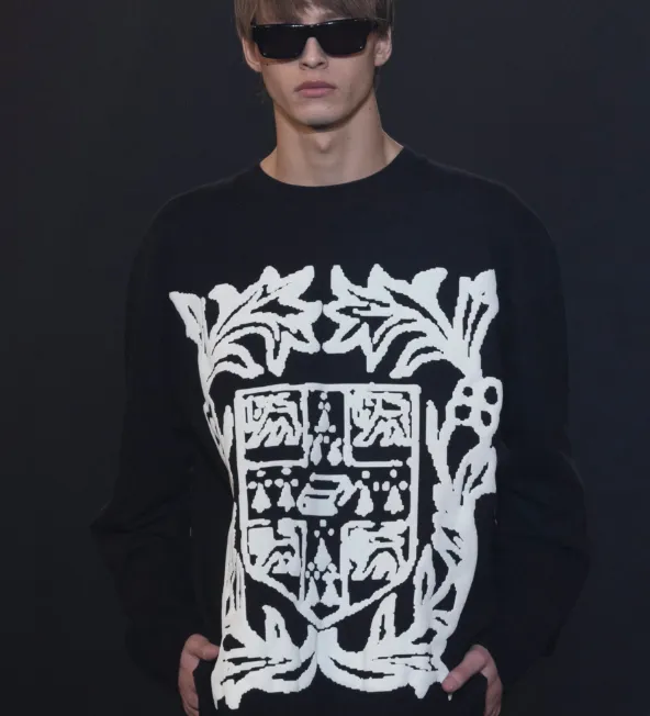 RHUDE logo floral foam logo printed long sleeved T-shirt black S-XL size