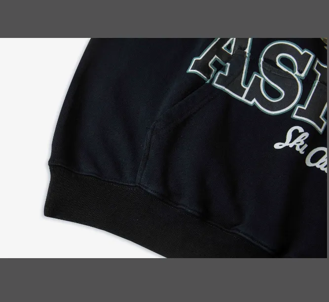 RHUDE ASPEN SKI CREST HOODIE Retro American Letter Badge Sleeve Badge Printed Hoop Hoodie Black S M L XL