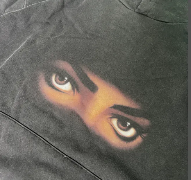 MICHAEL JACKSON DANGEROUS WORLD TOUR NEW VINTAGE HOODIE Michael Jackson Album Surrounding Characters English Printed Hoodie Washed Black S M L XL