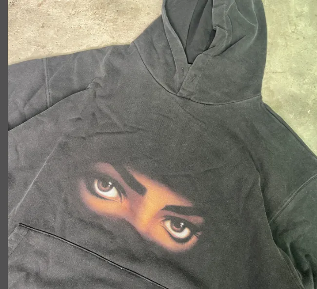 MICHAEL JACKSON DANGEROUS WORLD TOUR NEW VINTAGE HOODIE Michael Jackson Album Surrounding Characters English Printed Hoodie Washed Black S M L XL