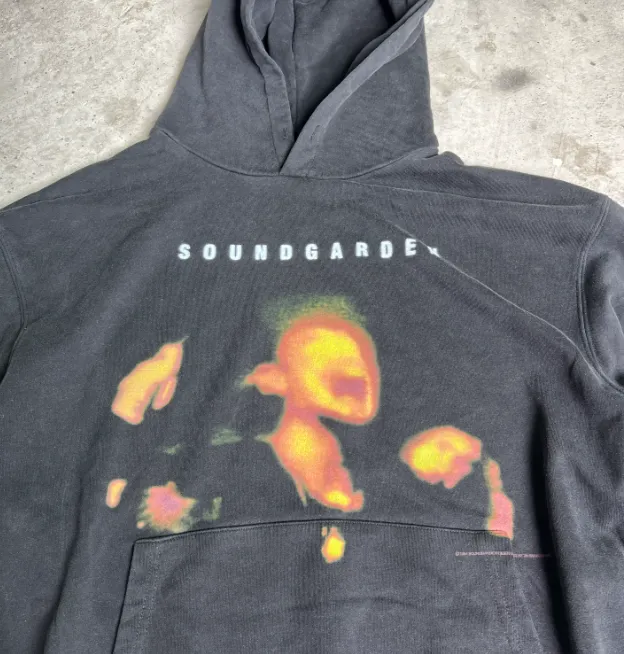 SOUNDGARDEN SUPERUNKNOWN BAND VINTAGE HOODIE Retro Washed Vintage Concert Album Accessories Vintage Printed Hoodie Hoodie Hoodie Washed Black S M L XL